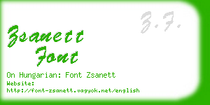 zsanett font business card